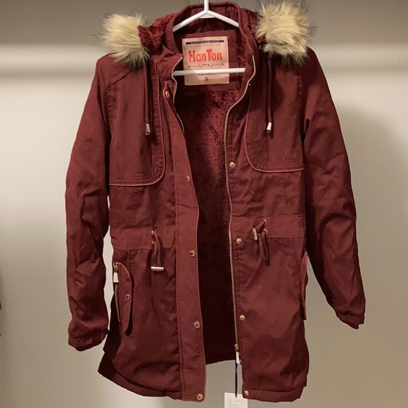 HanTon coat. Size S.  Wine. - Picture 1 of 8